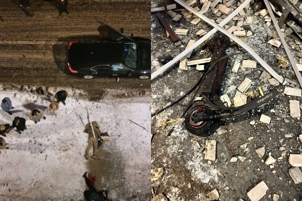 Загиблі та самокат у який, імовірно, було закладено вибуховий пристрій. Москва, 17 грудня 2024. Фото: телеграм-канал Astra