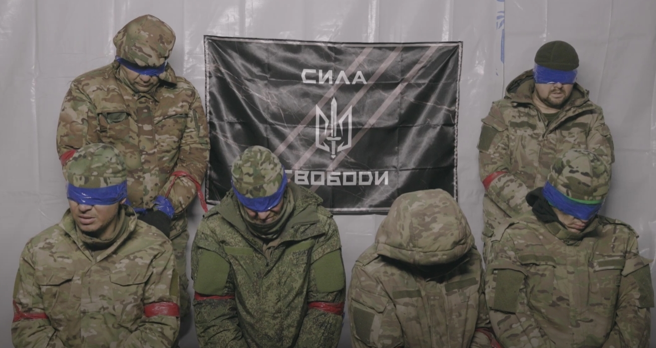 Captured Russian soldiers during an interview. Photo credits: National Guard of Ukraine