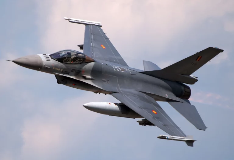 An F-16AM fighter jet from the 1st Squadron of the Belgian Air Component. Photo from open sources
