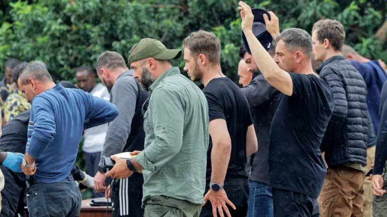 Romanian mercenaries during the surrender. Photo credits: BBC.