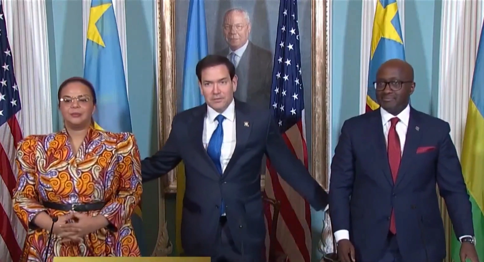 Тереза Каїквамба Вагнер, Мрак Рубіло та Олів’є Ндухунгіре. Квітень 2025. США. Джерело: Africa Life