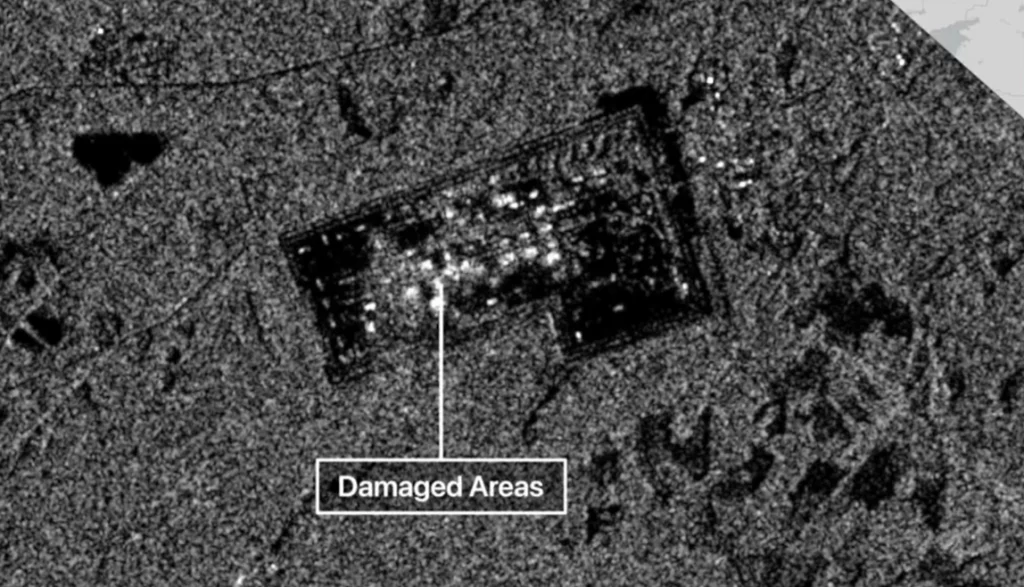 Пошкоджені зони 51-го арсеналу. Джерело: Brady Africk.