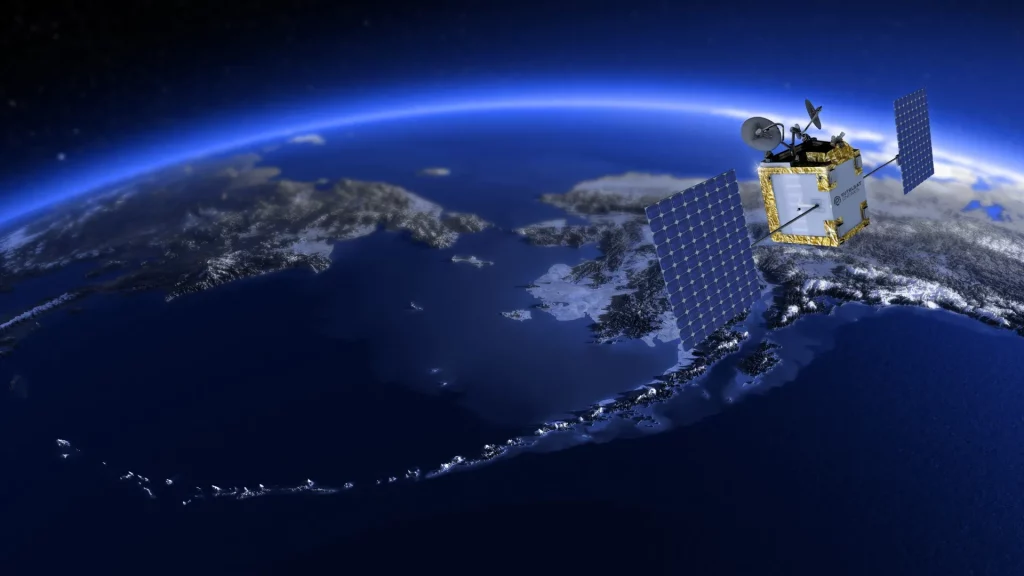 Satellite coverage for telecommunications services. Photo credits: ESA-Science Office