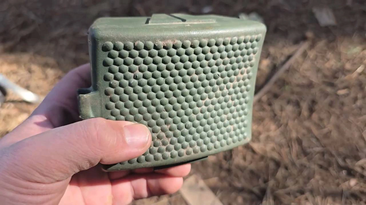 Протипіхотна міна MPIM Hailstorm mini, яка потрапила до росіян на Курщині. 2025 рік. Джерело: Russia Today