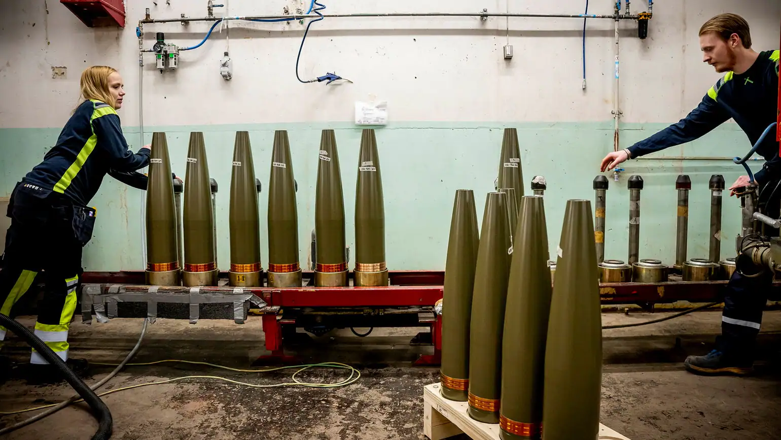 Production of 155 mm artillery shells at the Nammo’s Swedish facility, February 2024. Photo credits: Dagens Nyheter