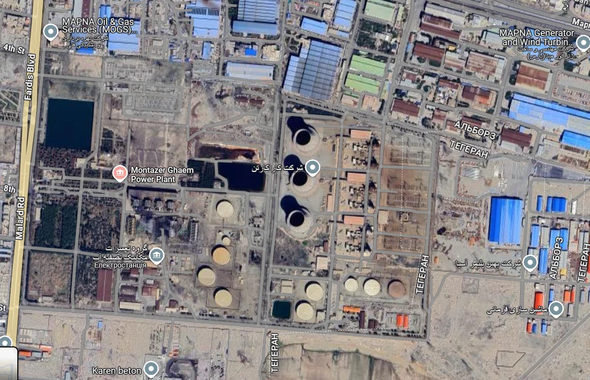 Електростанція "Montazere Ghaem". Джерело: Google maps. Скріншот.