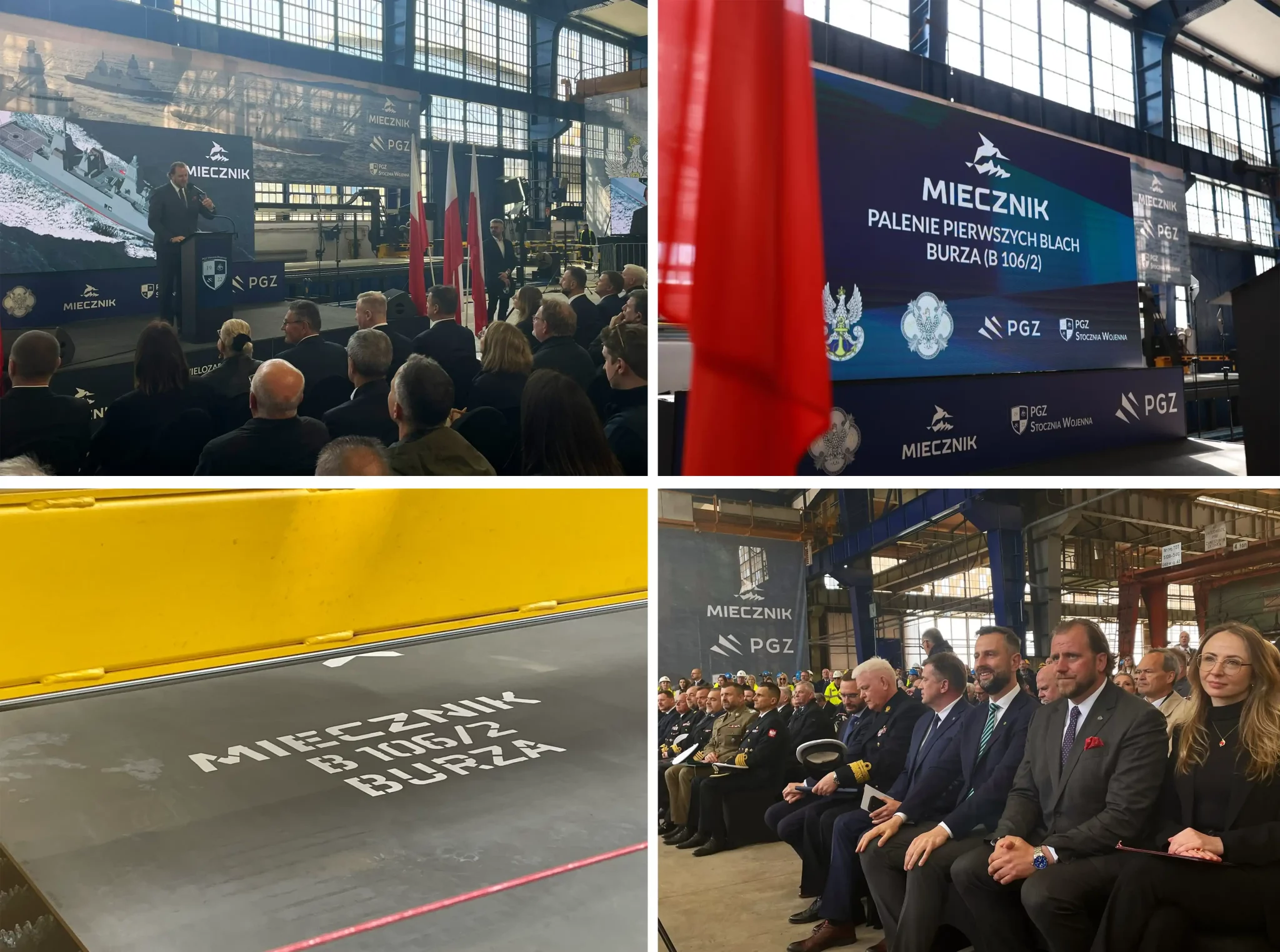 Steel cutting ceremony for the second Miecznik-type frigate. Photo credits: Polish Ministry of National Defence