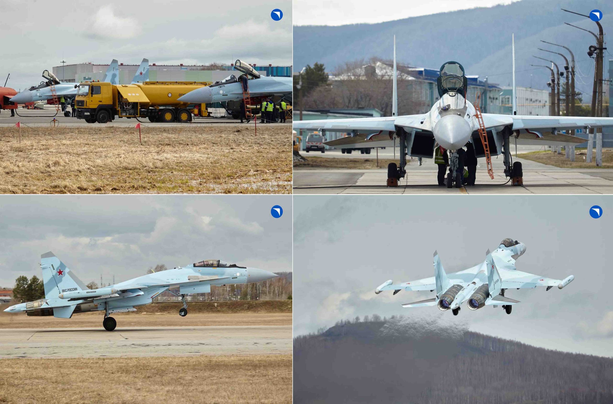 Літаки Су-35С другої партії 2025 року під час передачі ПКС РФ. Фото: ОАК