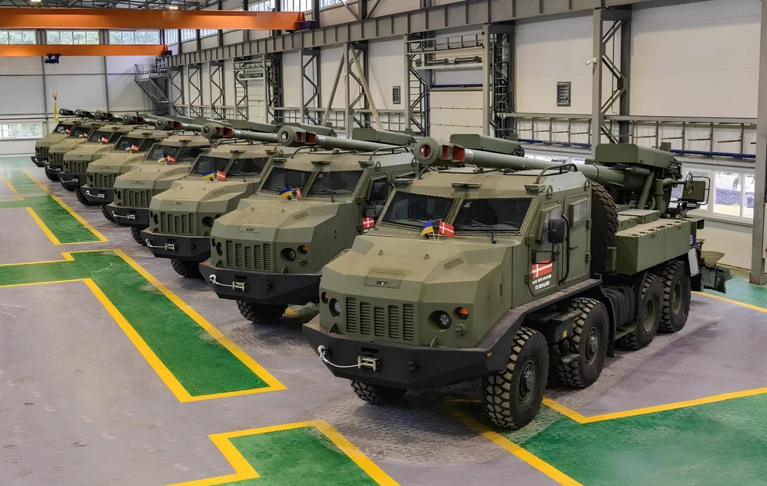 Ukrainian Bohdana self-propelled artillery systems, 2024. Photo credits: Danish Ministry of Defense