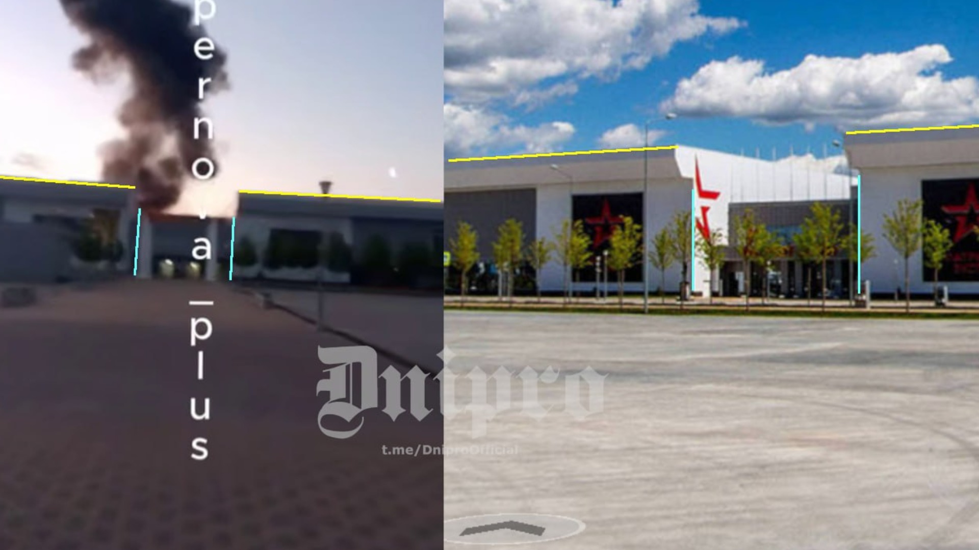 Місце влучання дрона у московському парку "Патріот". Джерело: Dnipro Osint