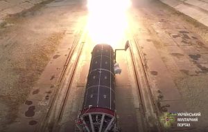 Rocket engine testing for the Hrim-2. Photo credits: Militarnyi