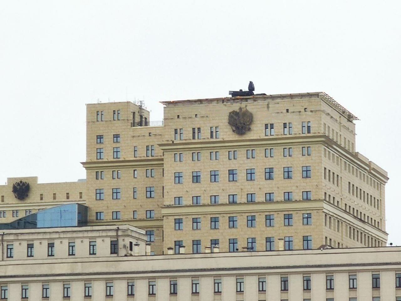 A Pantsir-S1 system atop the Ministry of Defense of the Russian Federation building, Moscow, January 19, 2023
