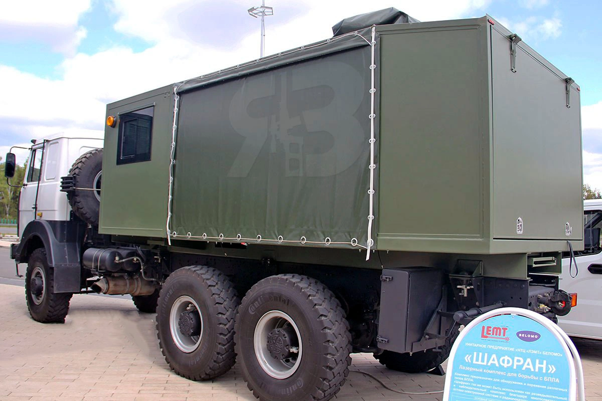 Російсько-білоруський мобільний лазерний комплекс "Шафран". Джерело: telegram-канал "Я-военный.Бел"