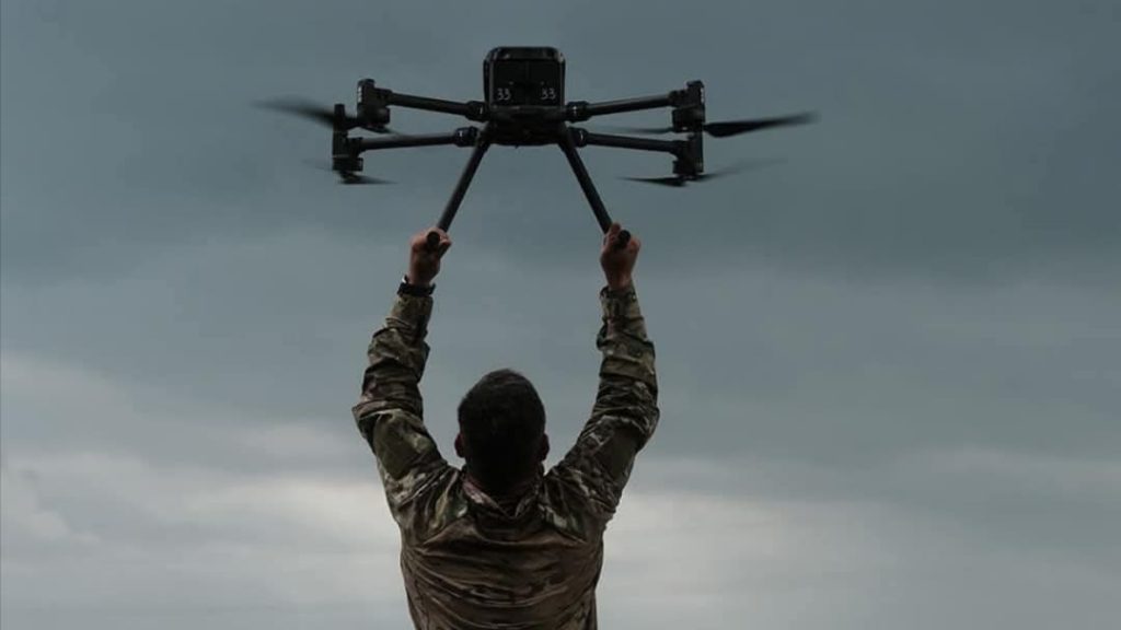 A soldier of the Achilles Unmanned Systems Regiment (UAS). Photo from the Regiment`s Facebook page