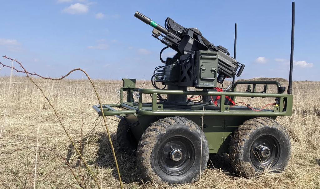 Бойовий модуль «ШаБля МК19(М)» на наземному дроні «Рись Pro». Фото: «Мілітарний»