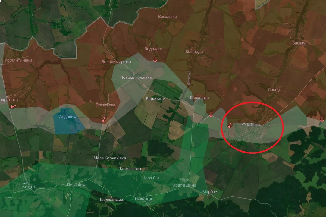 The settlement of Yunakivka. Photo credits: DeepState