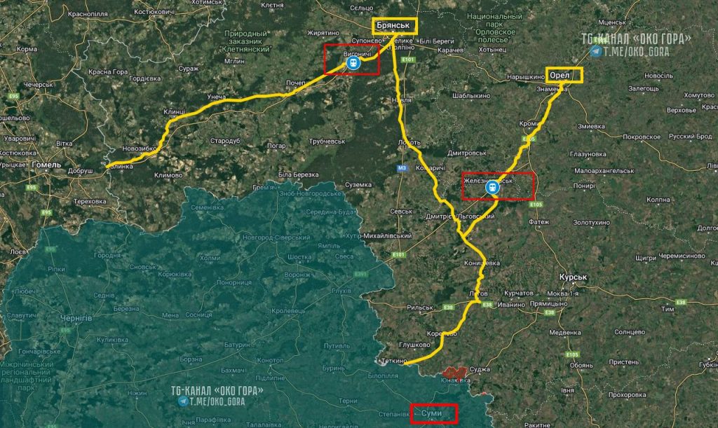 Місця обвалів мостів на залізниці. Ілюстрація Око Гора