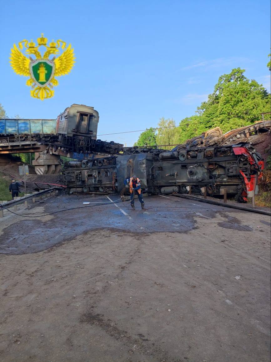 Bridge collapse in the Kursk region, June 1, 2025. Photo credits: Astra
