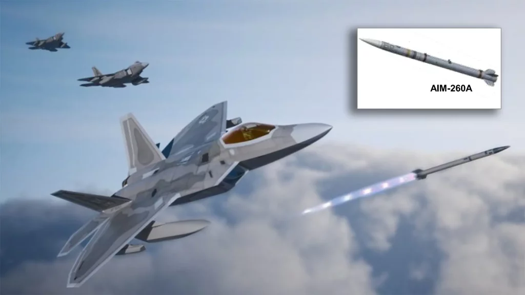Рендер винищувача F-22 з ракетою AIM-260. Фото: U.S. Air Force/NAVAIR