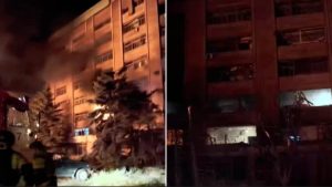 Donetsk Missile Strike Ignites Former Institute Building Used by Russian Forces