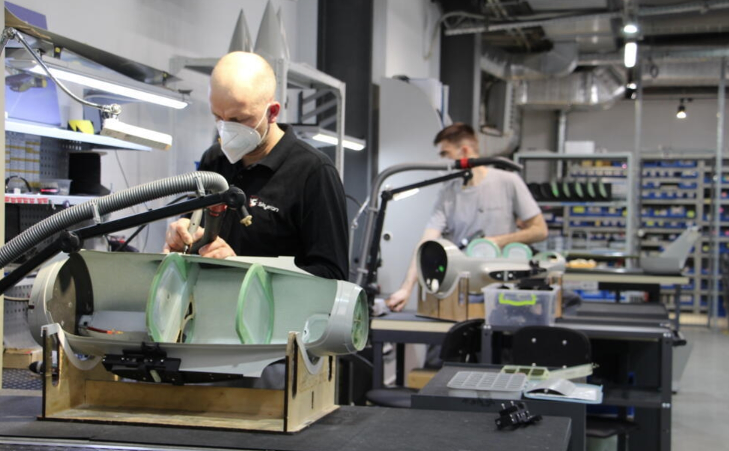 The production workshop of the Ukrainian company Skyeton. Photo credits: www.rfi.fr