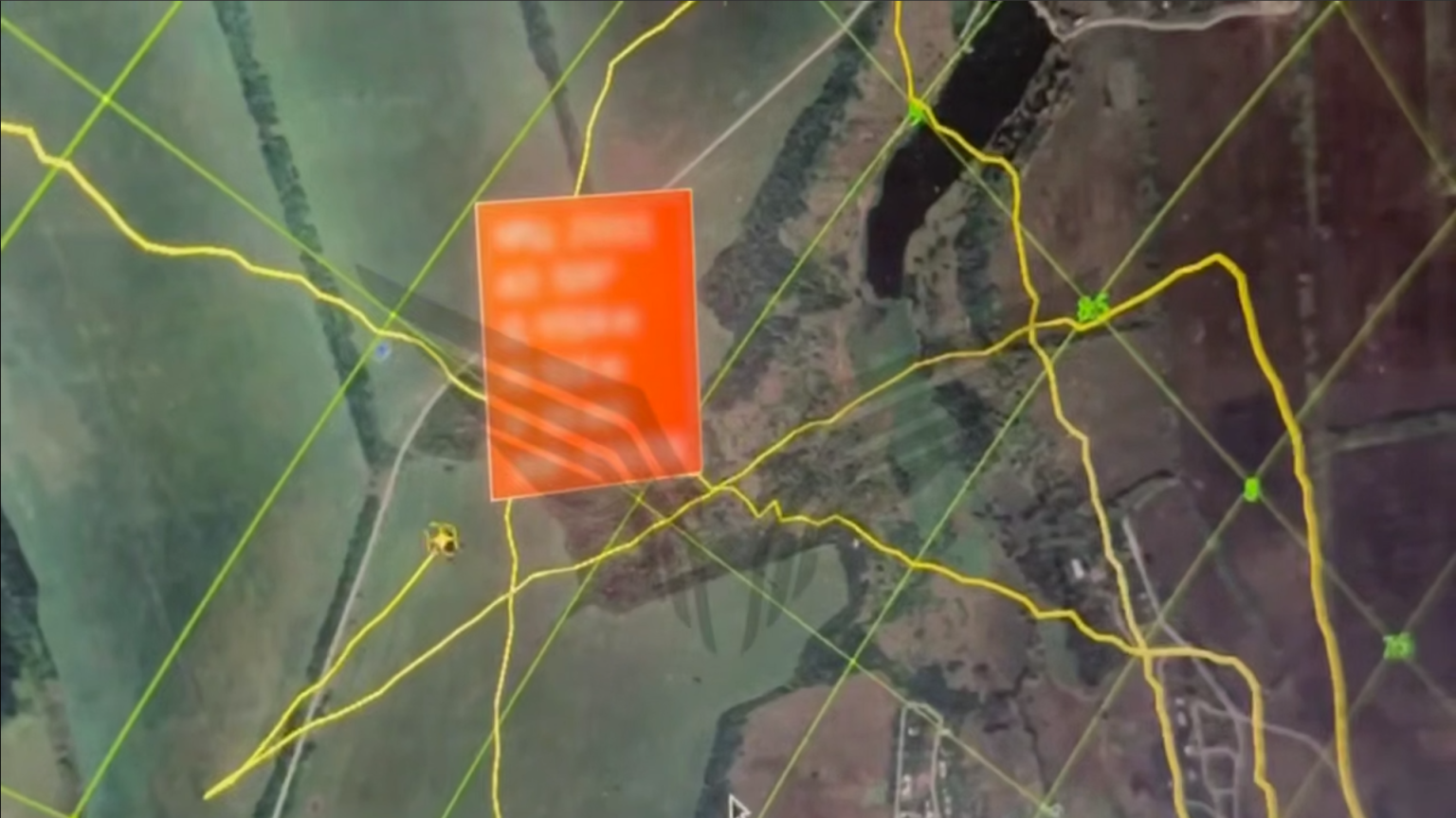 Russian situational awareness system interface with Ukrainian drone detected by radar. Screenshot from Rubicon video