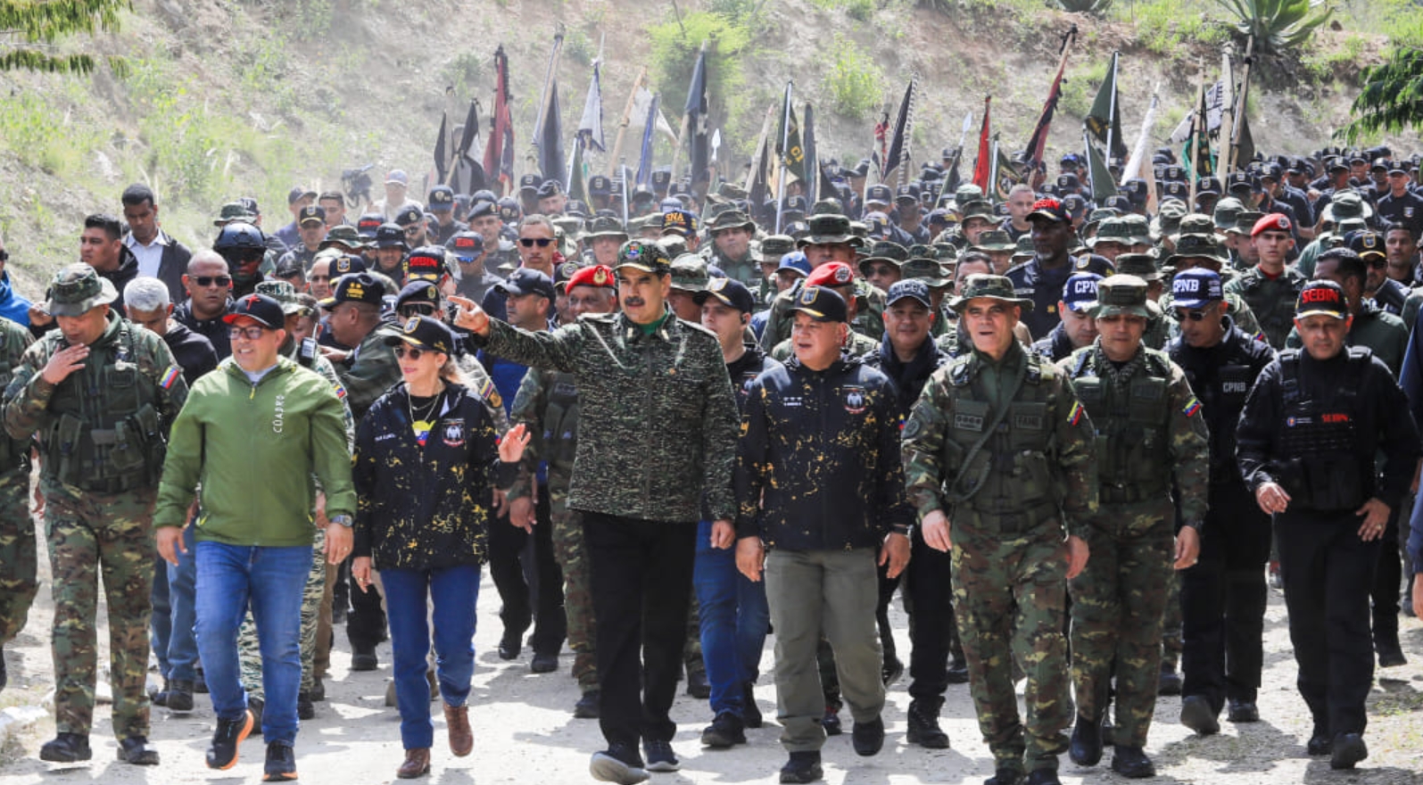 Nicolás Maduro with the military and cadets. August 2025. Source: Facebook page of the President of Venezuela