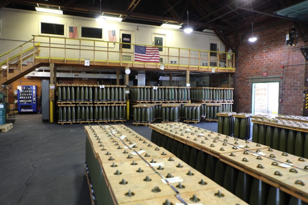 155 mm shells at the Iowa Army Ammunition Plant. Source: U.S. Army, Dori Whipple