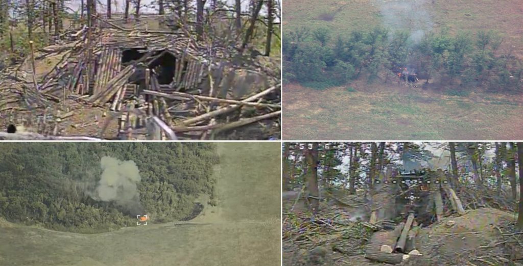 Колаж уражень гармат «Гиацинт-Б». Фото: Kriegsforscher