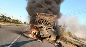 FPV-дрон морпіхів спалив «Град» окупантів за 55 кілометрів від фронту