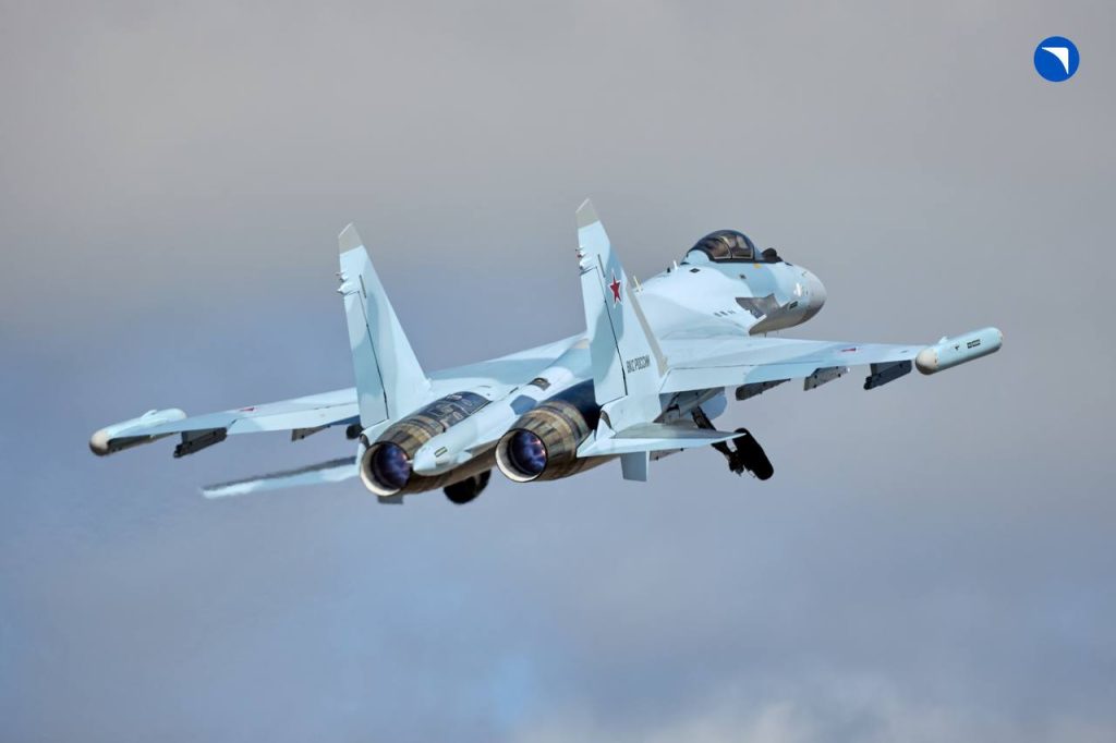 Takeoff of the new Su-35S fighter jet for the Russian Aerospace Forces. Photo: ROSTECH