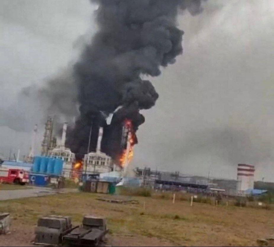 Fire on the territory of the Gazprom Ust-Luga gas processing plant 24.08.2025. Photo credits: Astra