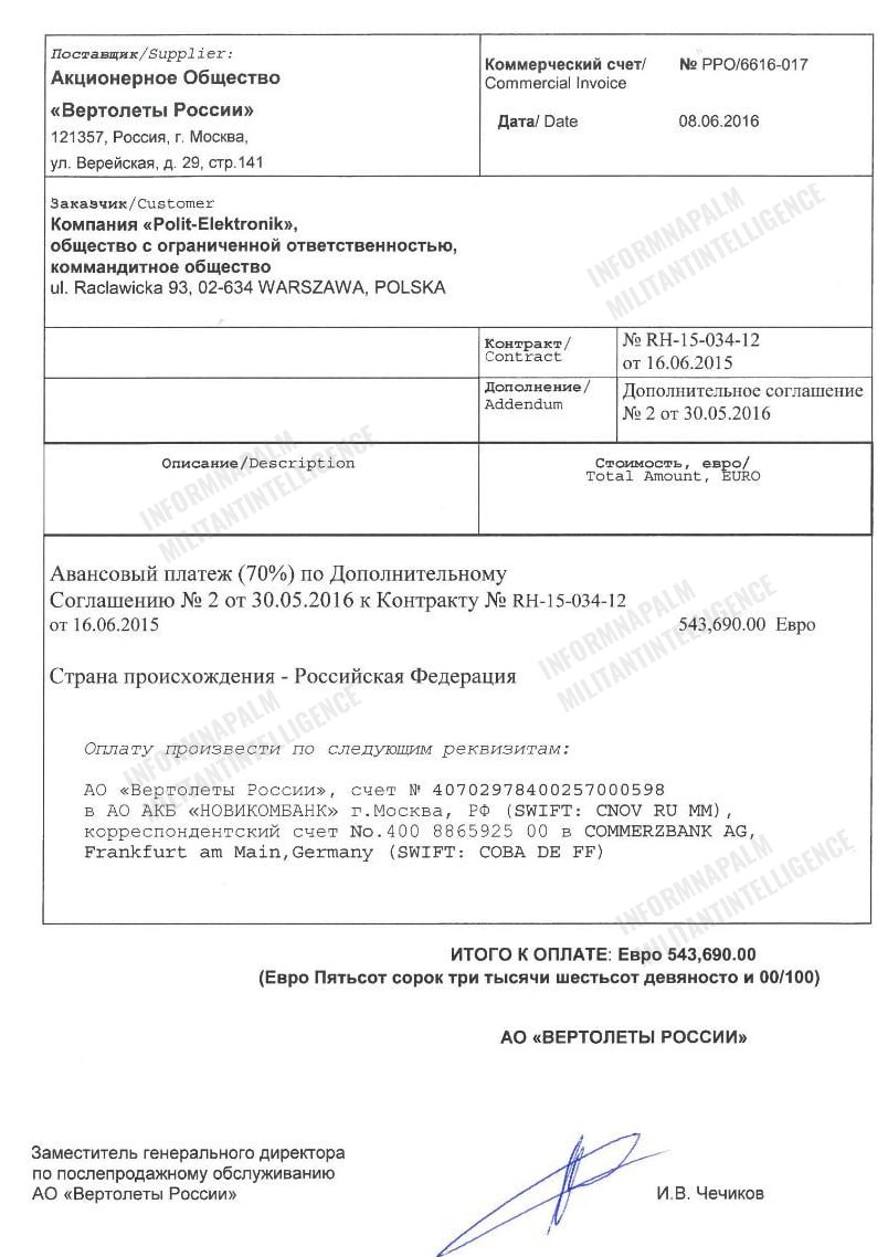 Document published by the InformNapalm/Militant Intelligence