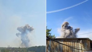 Explosions in Donetsk: Smoke Rises Over the Occupied City