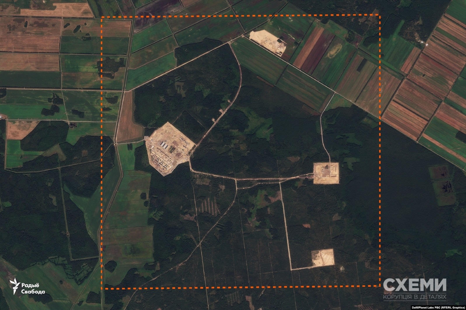 Infrastructure development for a military base near Minsk, August 2025. Photo credits: Schemes