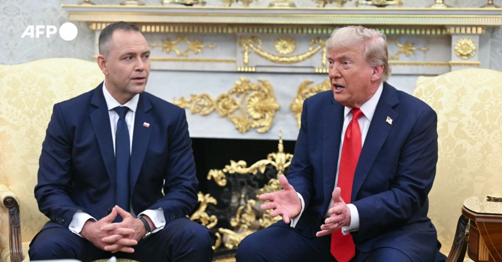 Президент США Дональд Трамп під час спільної пресконференції з президентом Польщі Каролем Навроцьким. Джерело: AFP News Agency