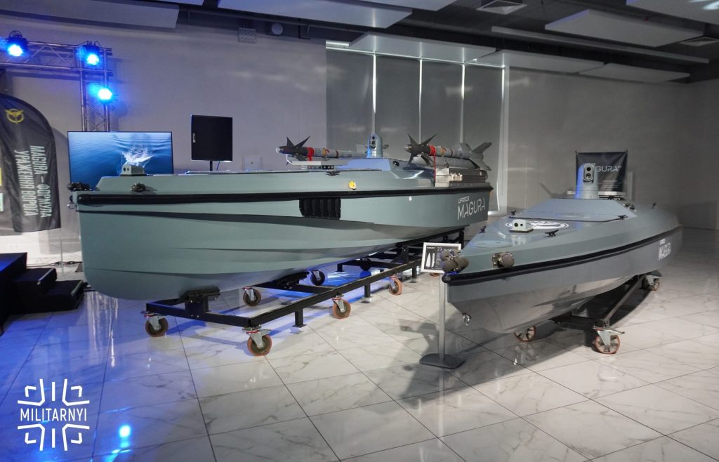 Magura v5 and Magura v7 maritime drones, May 2025. Photo credits: “Militarnyi”.