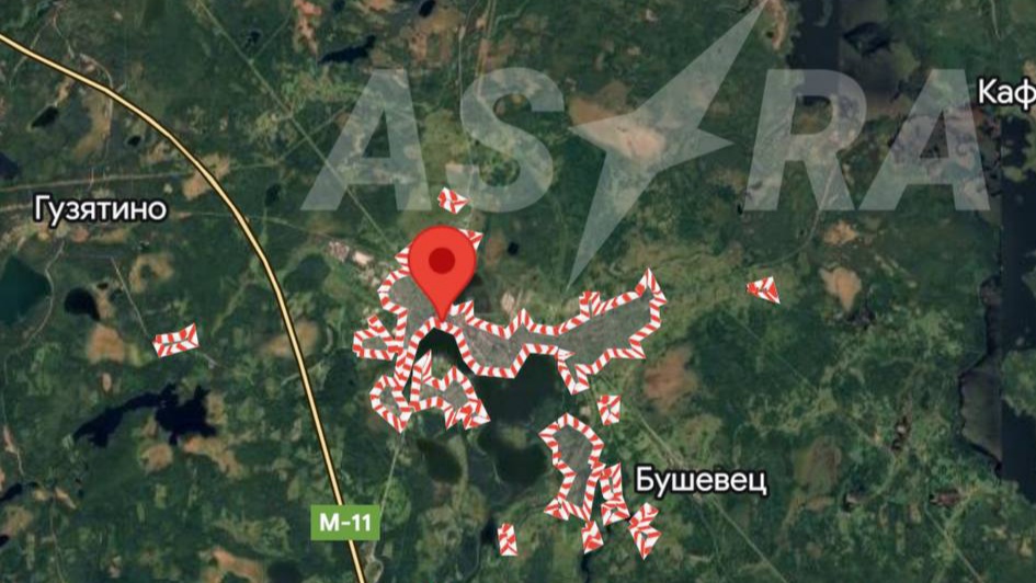 Місто Бологоє в РФ на мапі. Джерело: Astra 