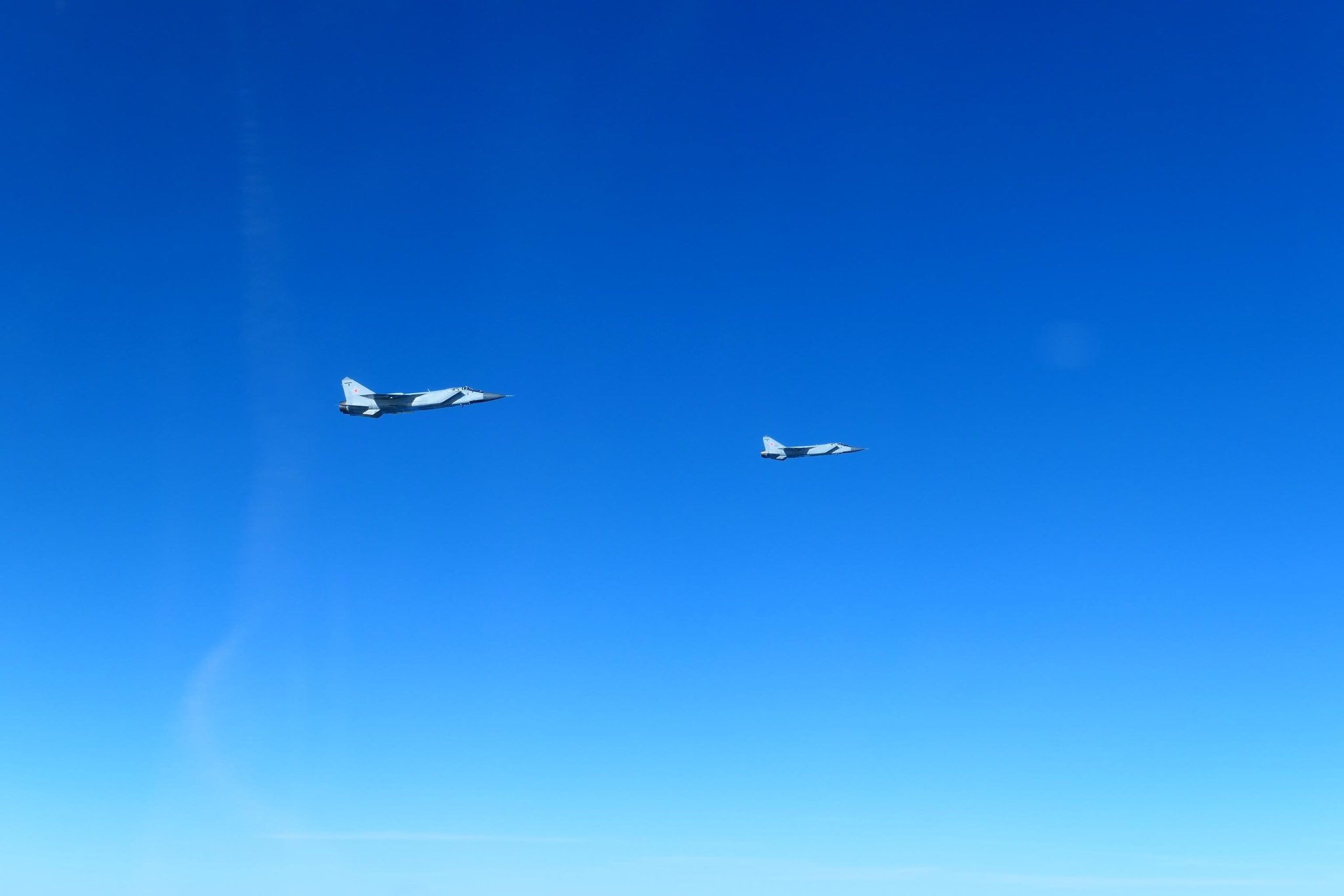 МиГ-31 біля повітряного простору Латвії. 25 вересня 2025 року. Фото: NATO Air Command