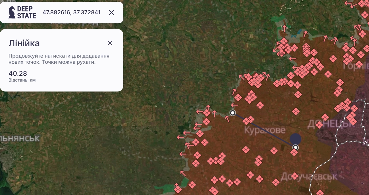 Місце ураження установки. Джерело: Deep State.