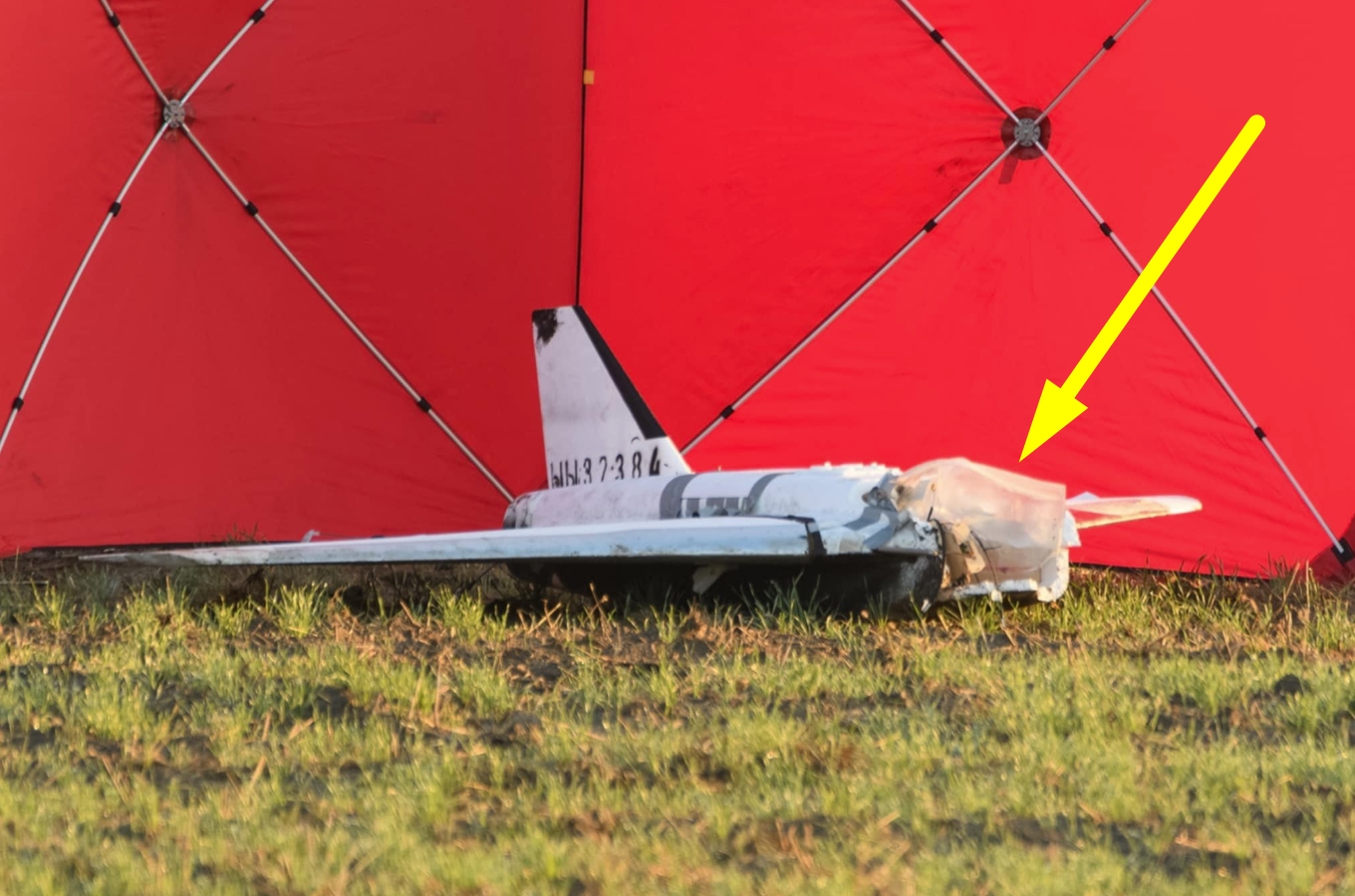 An additional flexible fuel tank in a Russian Gerbera drone that crashed in Poland on September 10, 2025. Photo credits: @MJMarszalkowski