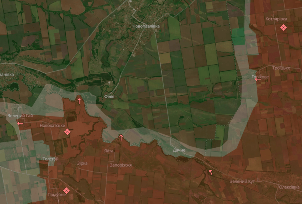 Село Філія. Карта Deepstate. 