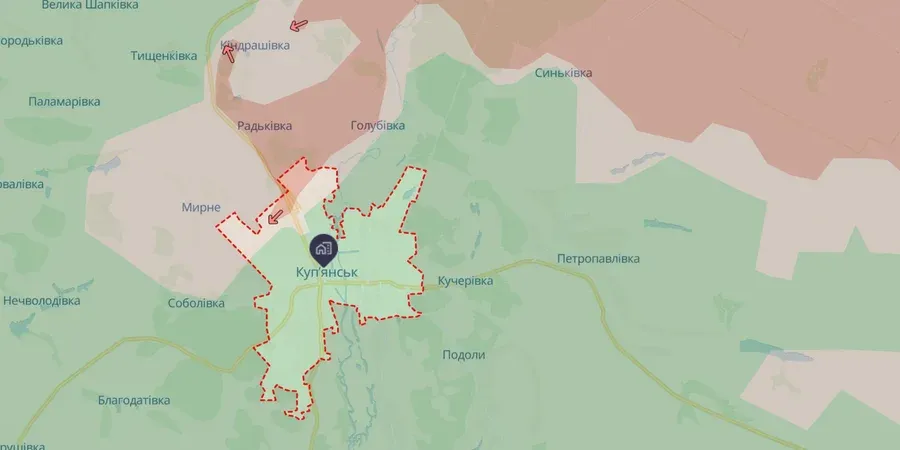 Куп'янський напрямок. 13 вересня 2025 року. Мапа: DeepState