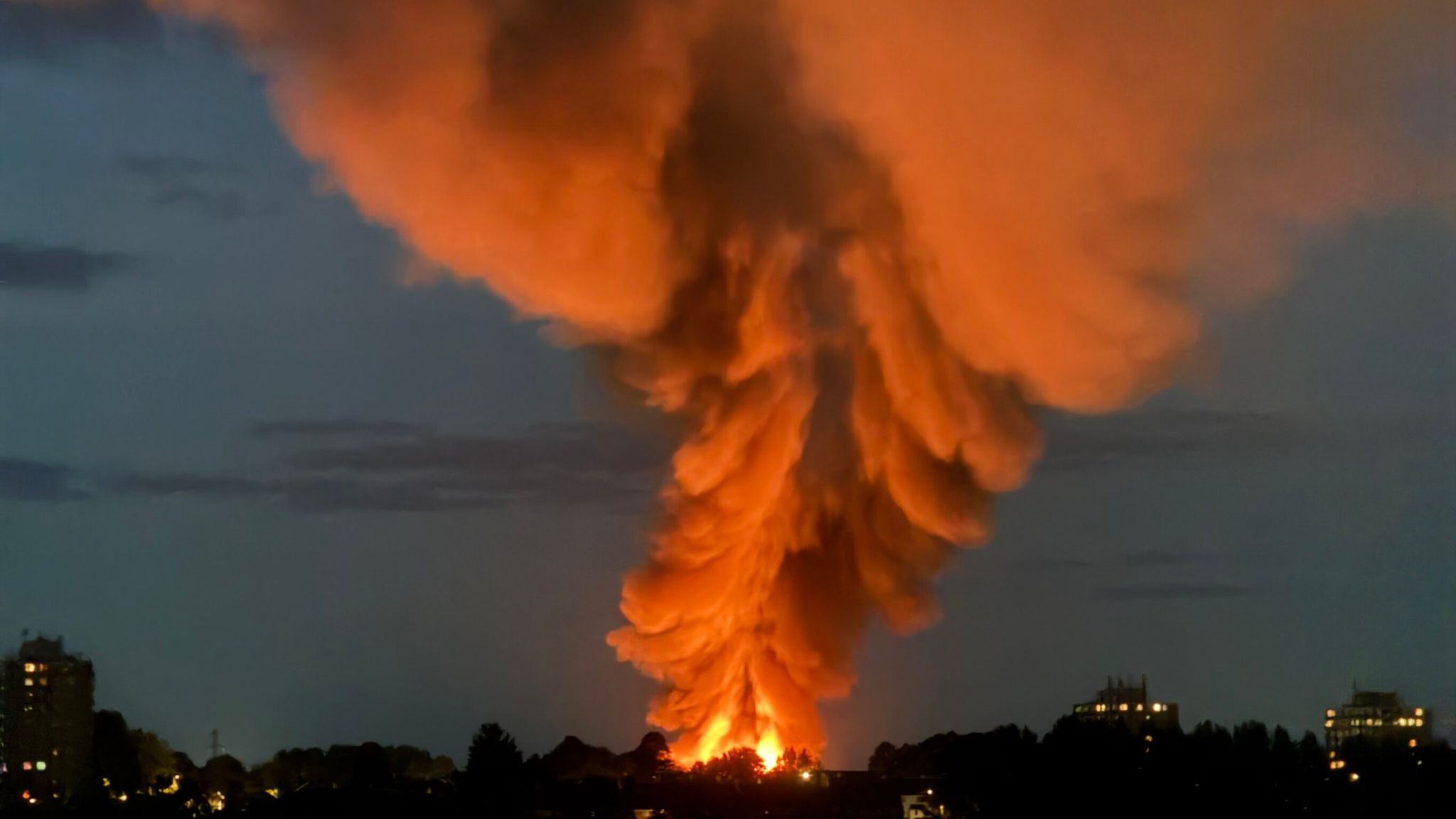 Warehouse Exploded in Industrial Zone in UK