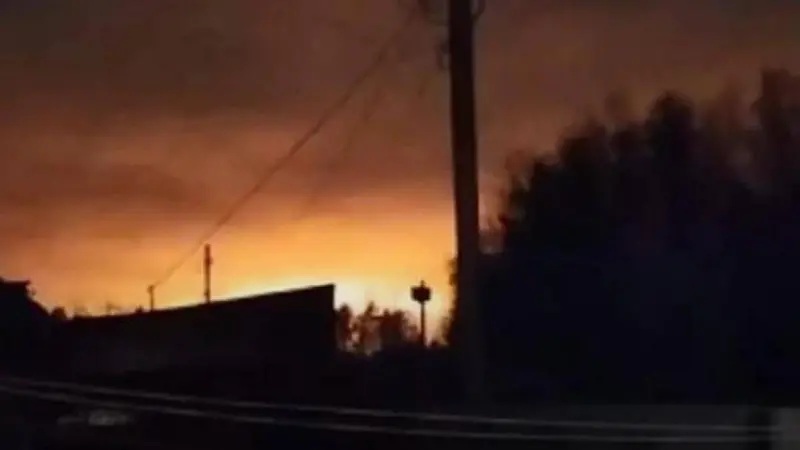 Пожежа на хімзаводі біля Брянська. Січень 2025. Джерело: BBC ua