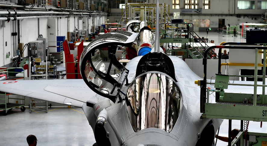 Production of Rafale fighter jets. Photo credits: Dassault