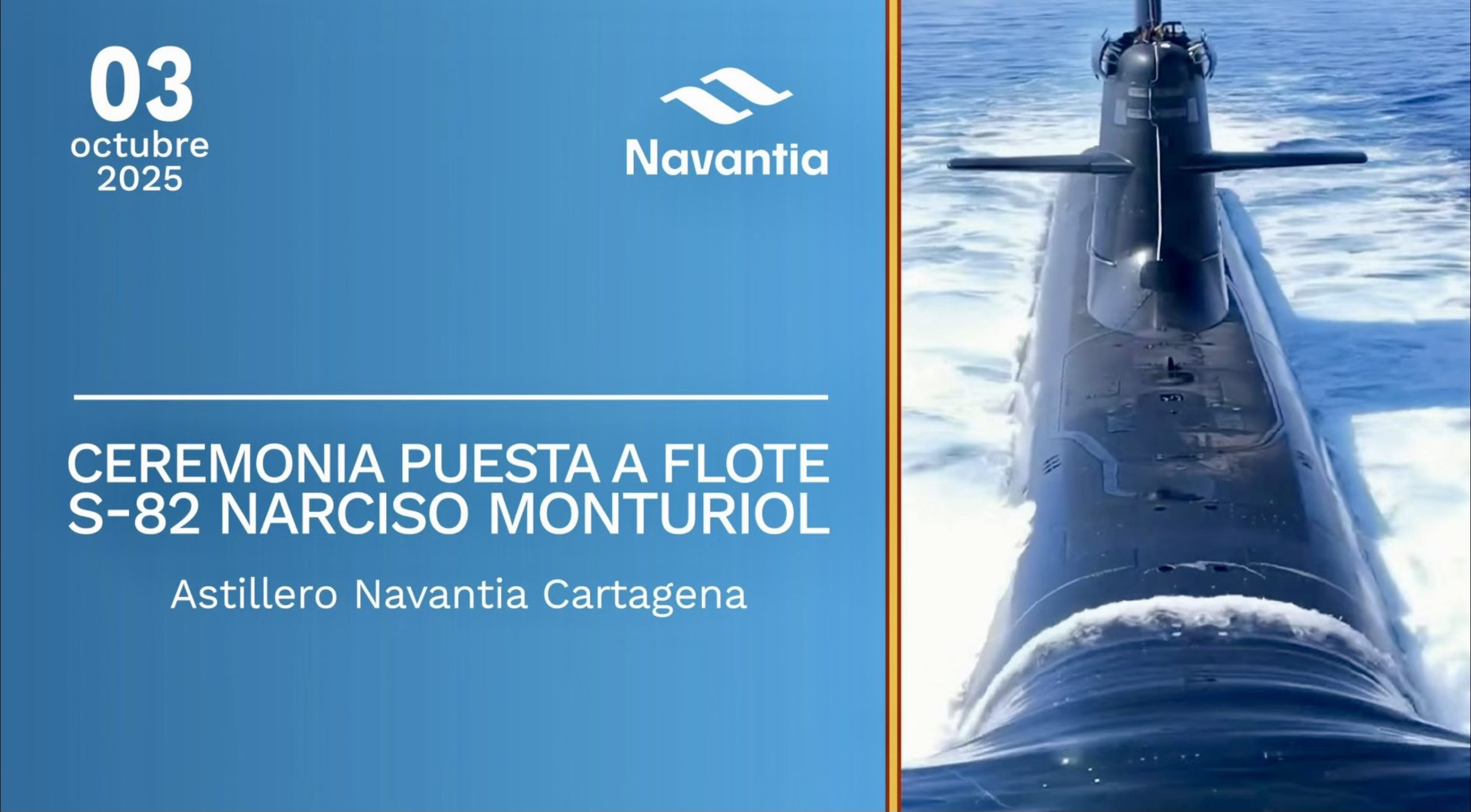 Анонс запуску нового підводного човна S-82. Жовтень 2025. Джерело: Daily Mare