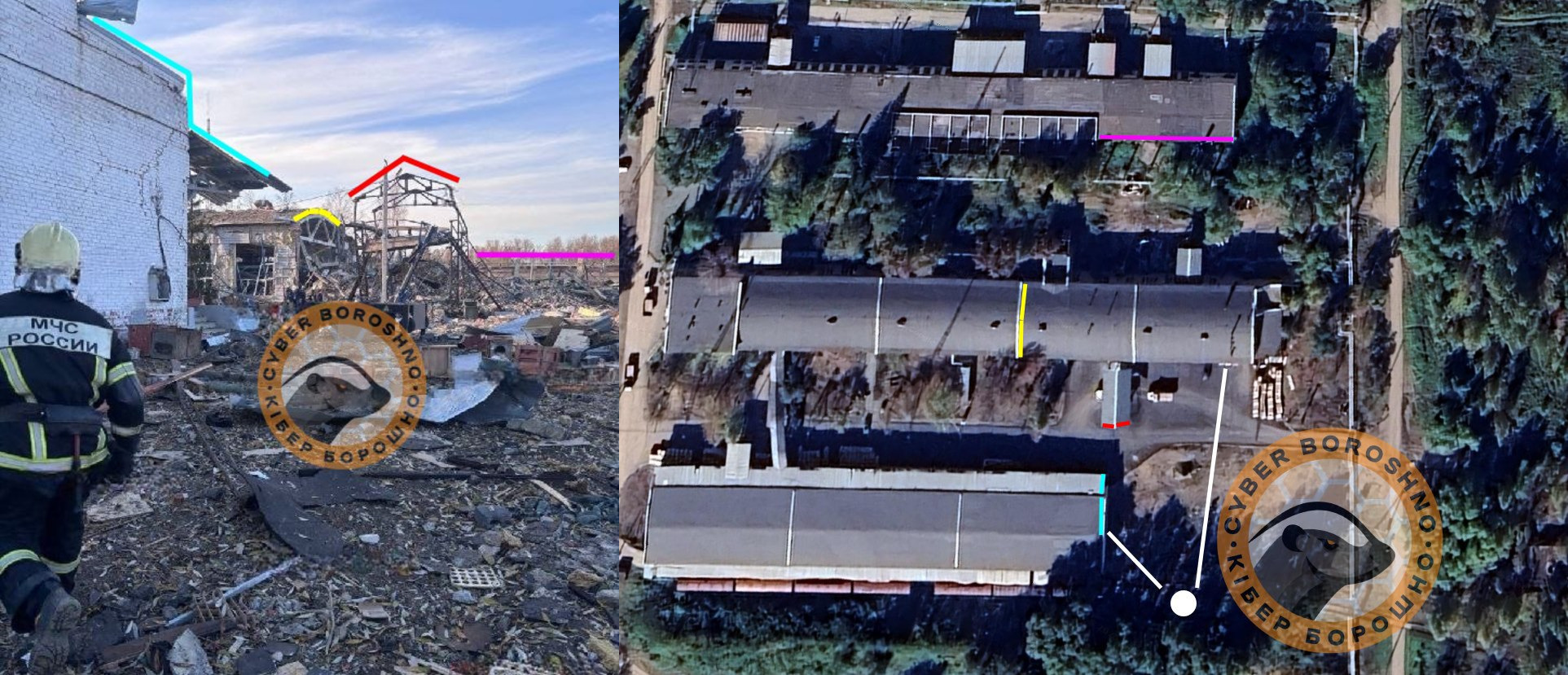 Геолокація вибуху на заводі «Пластмасс» (55.124295, 61.567827). Джерело: КіберБорошно