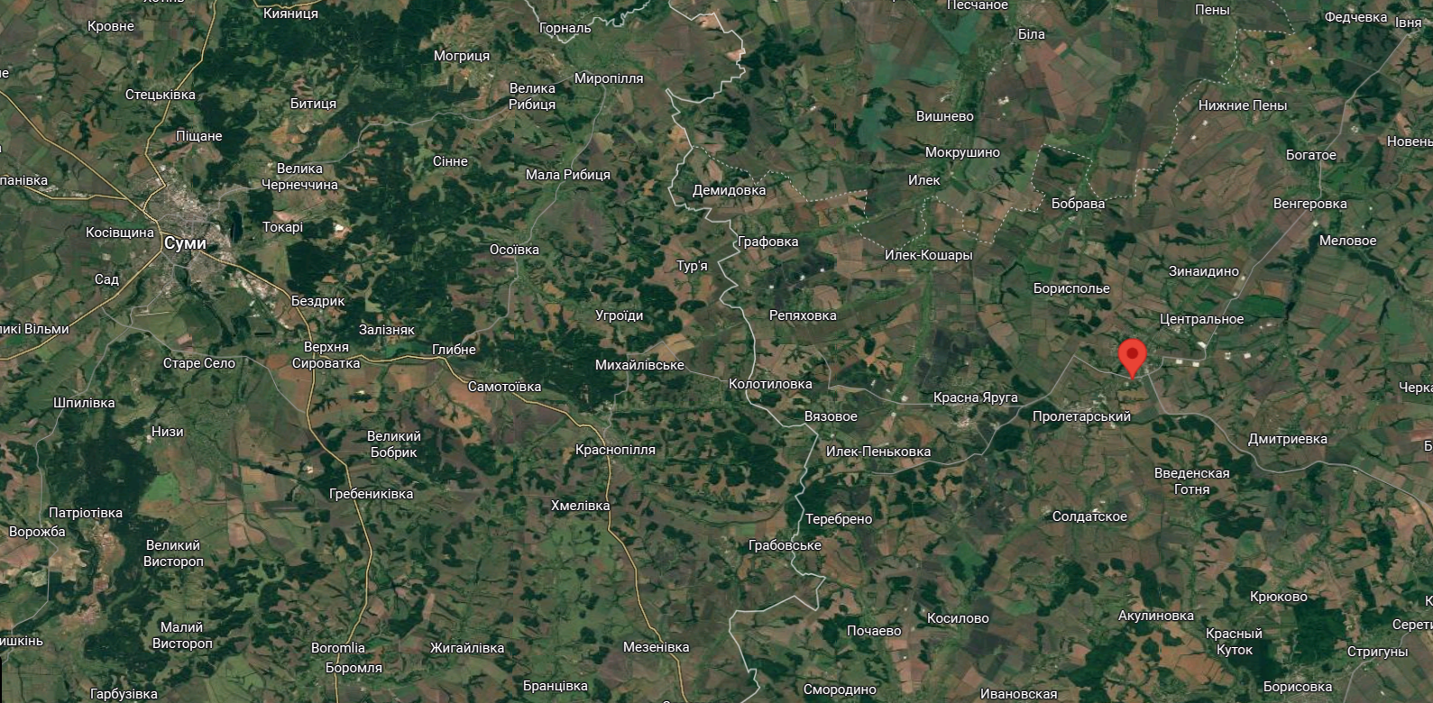 Geolocation of the destroyed electronic warfare system. Google Maps