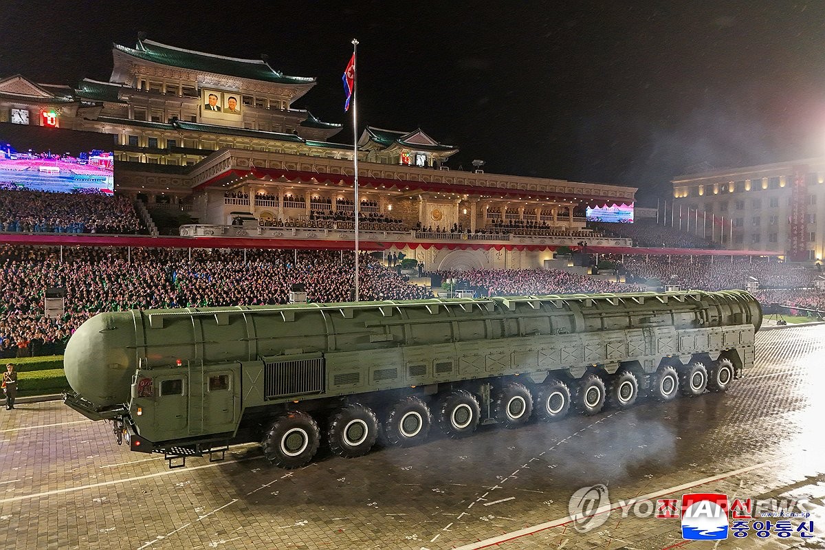 North Korean Hwasong-20 intercontinental ballistic missile. October 2025. Photo credits: Yonhap
